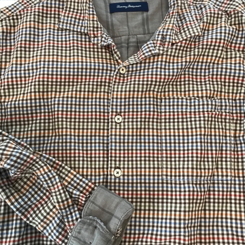 Tommy Bahama Men's Plaid Long Sleeve Button Down Shirt Size XL